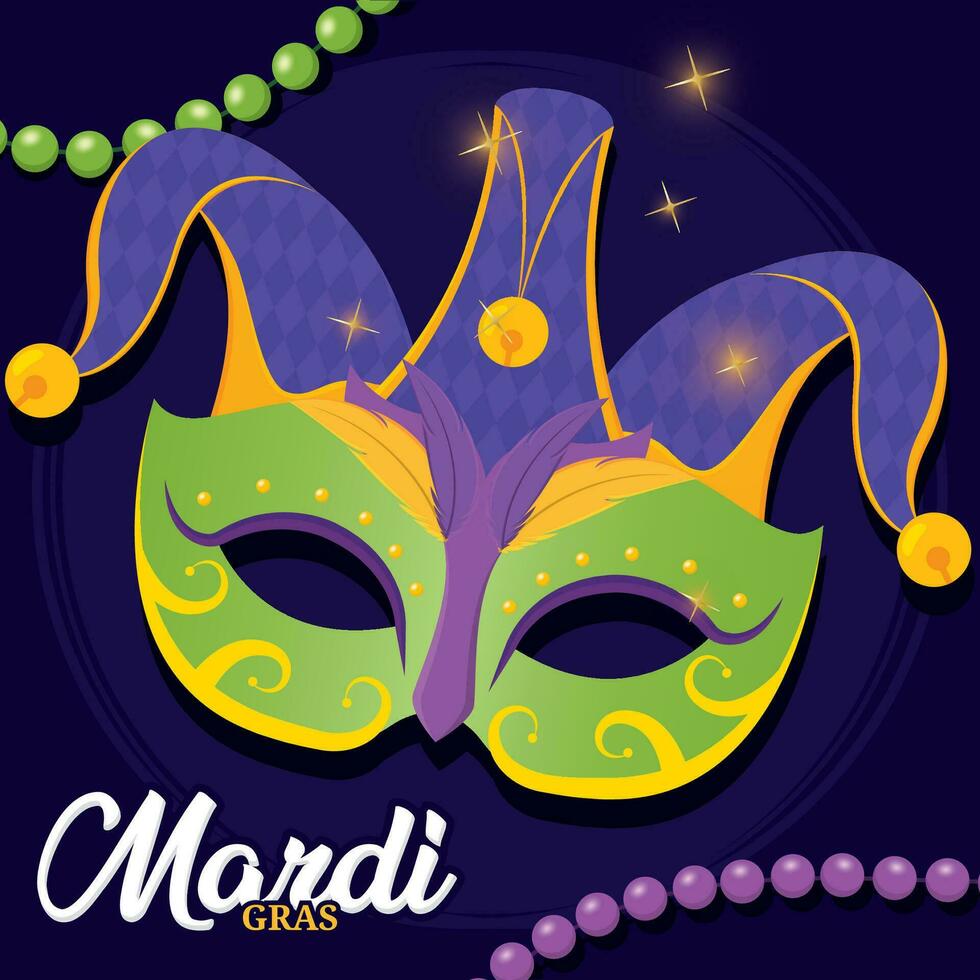 Isolated mardi gras festival jester mask Mardi gras Vector