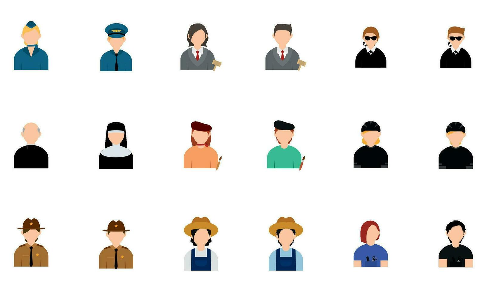 Set of abstract characters with different professions Vector