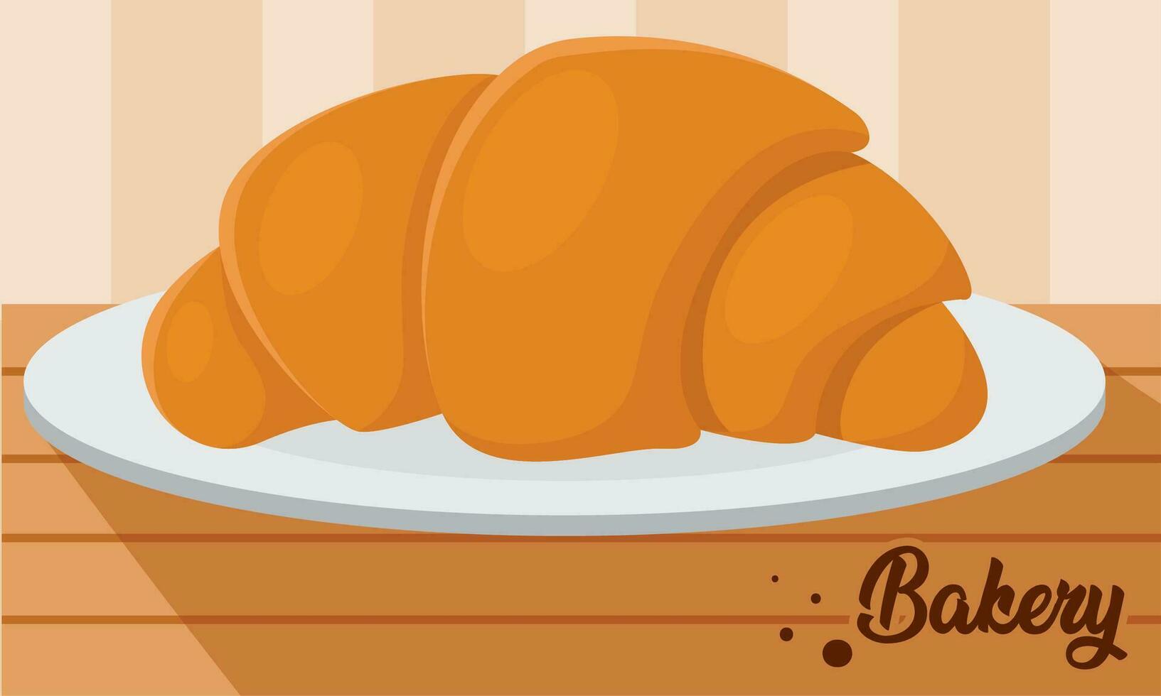 Isolated french croissant bakery product on a table Vector