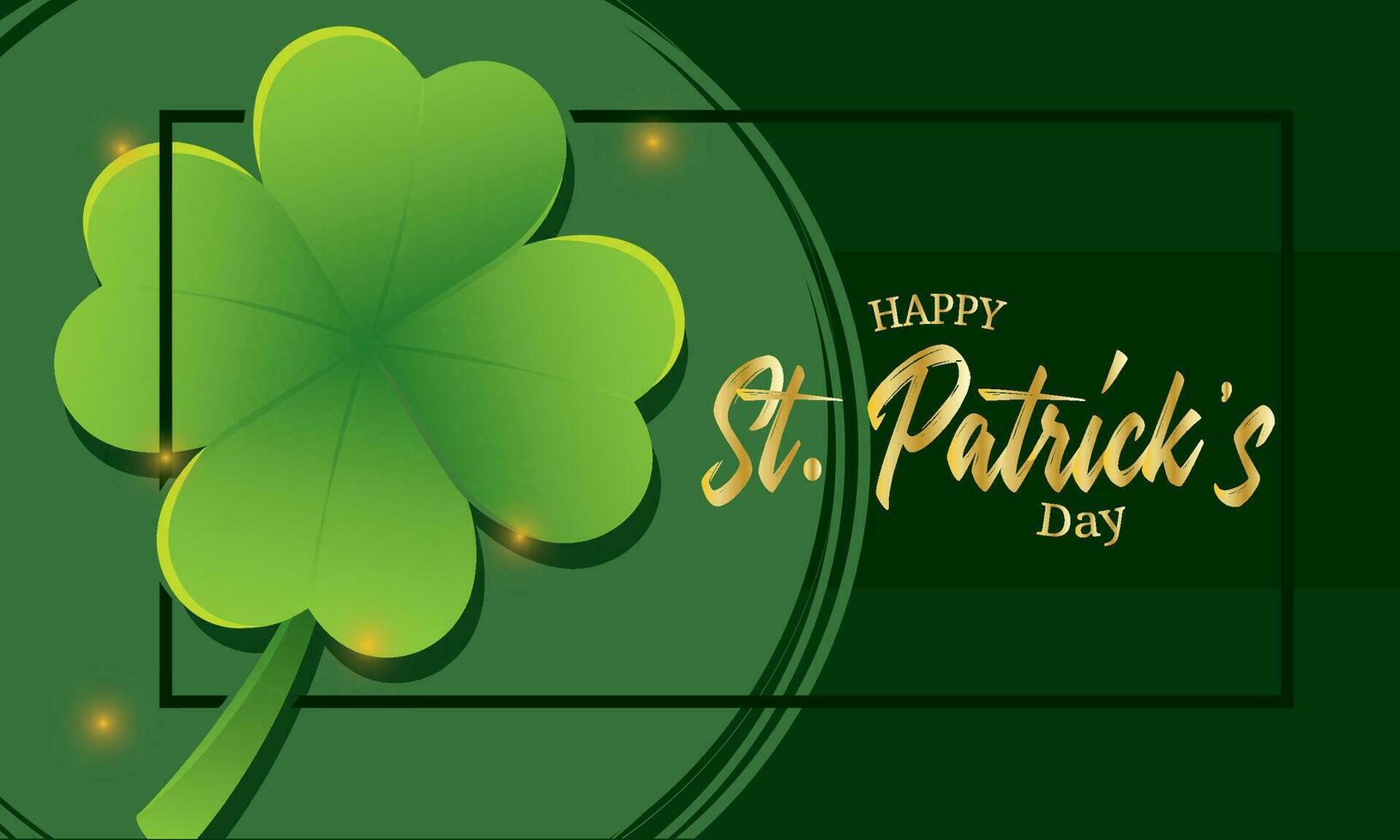 Colored saint patrick day poster shiny clover and text Vector