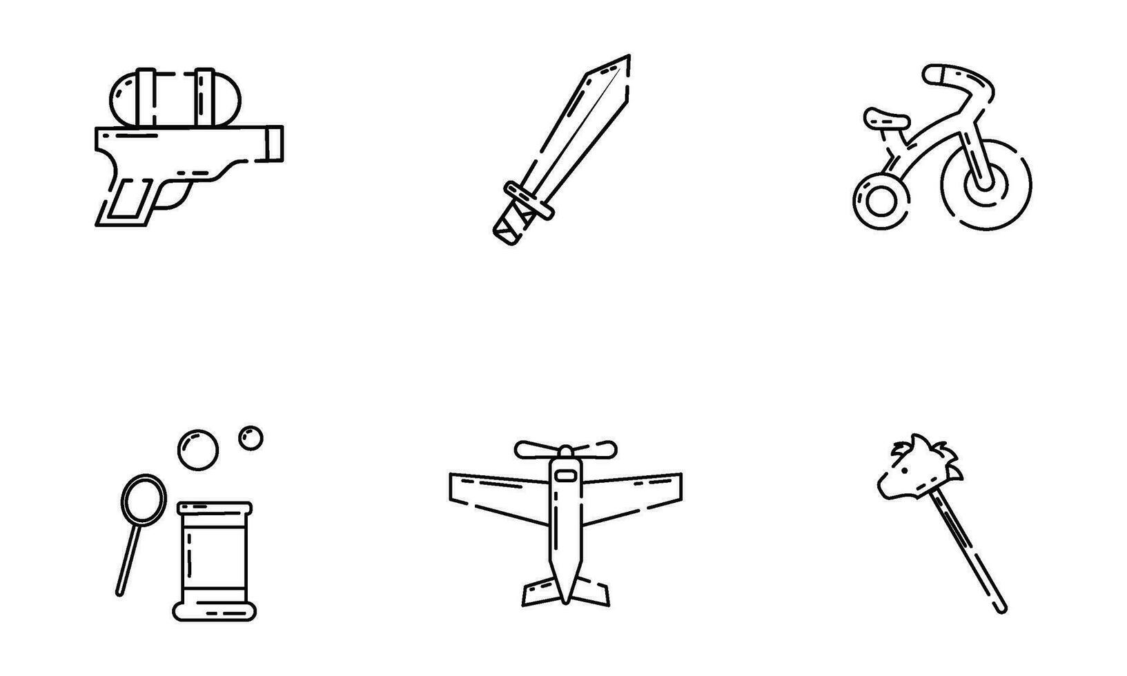 Set of different flat toy icons Vector