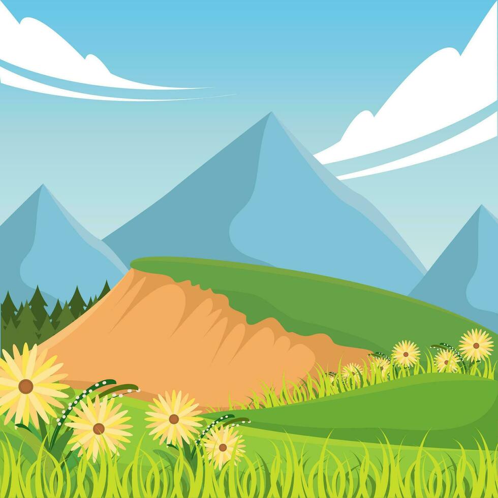 de colores primavera estacional natural paisaje vector