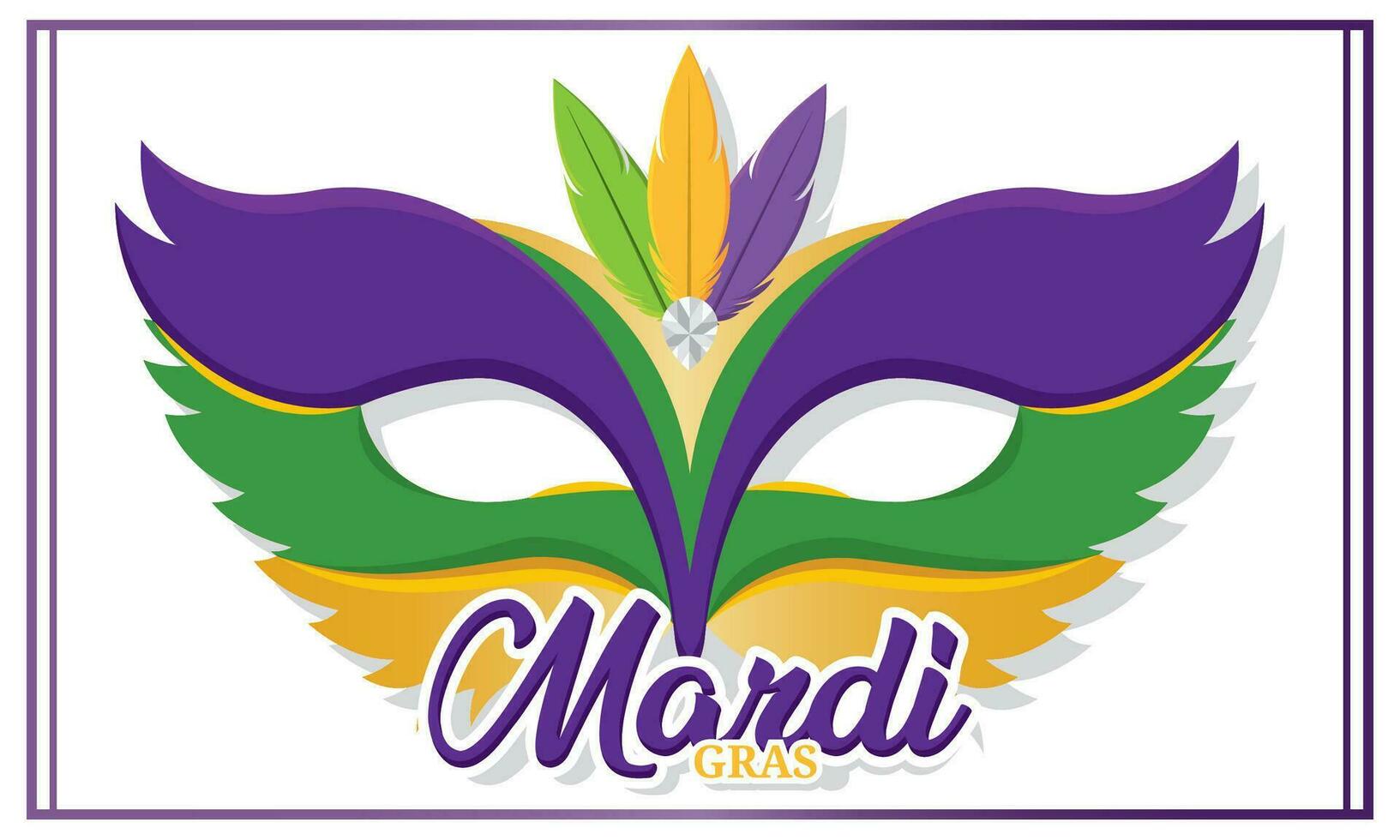 Isolated mardi gras festival mask Horizontal poster Vector
