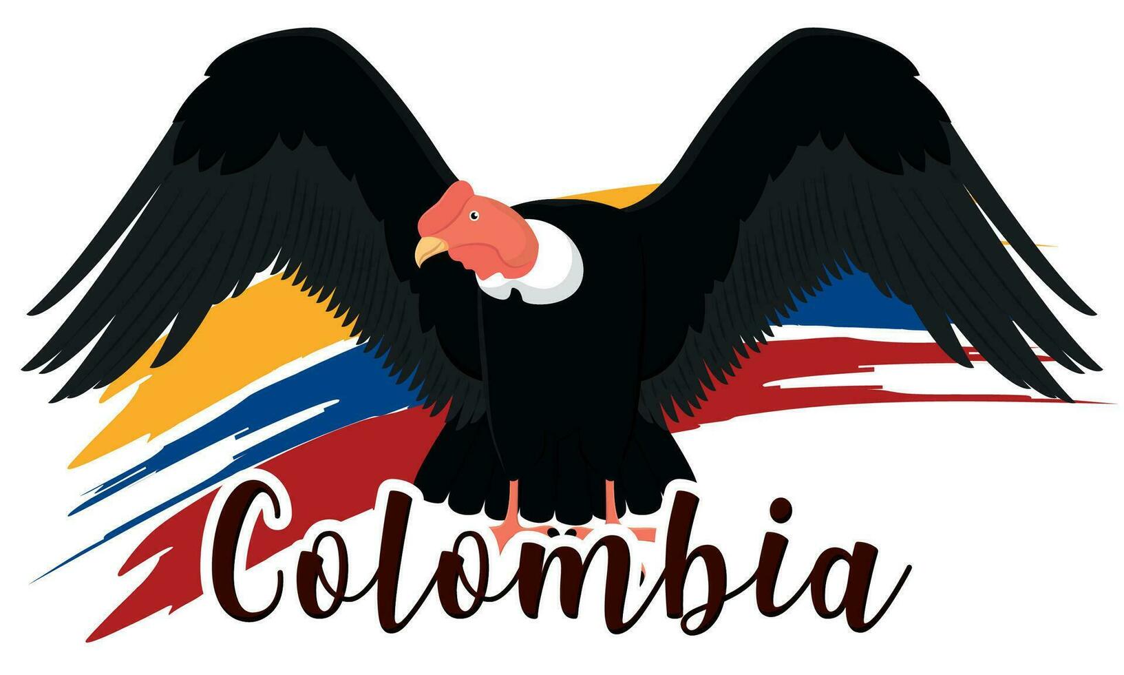 Isolated Colombian condor animal Colombia Vector