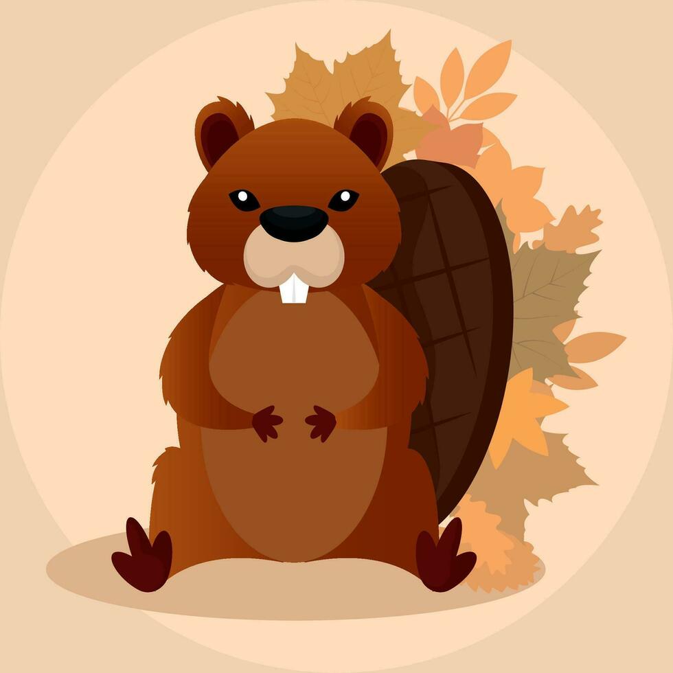 antecedentes castor animal otoño vector ilustración