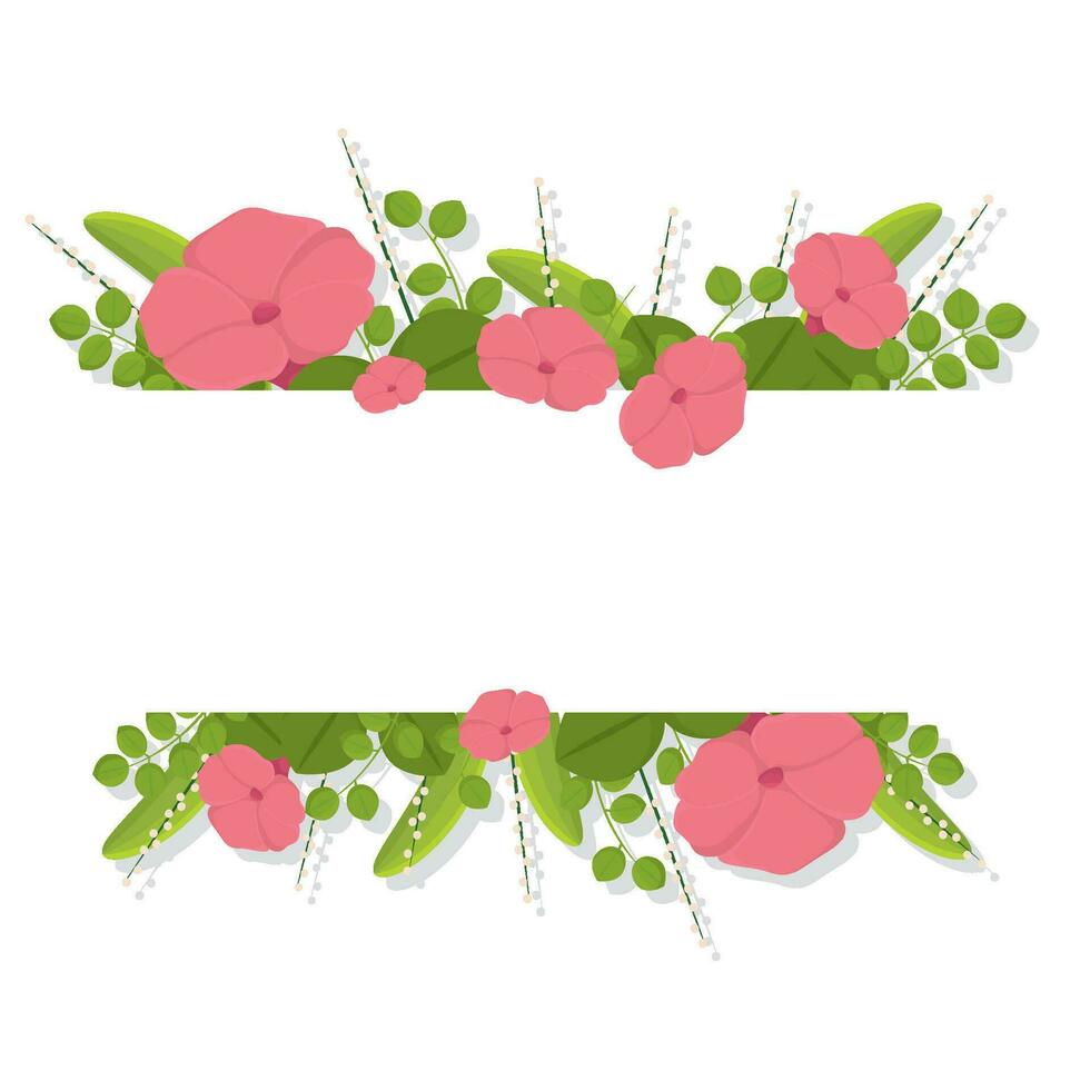Isolated colored empty floral banner Vector