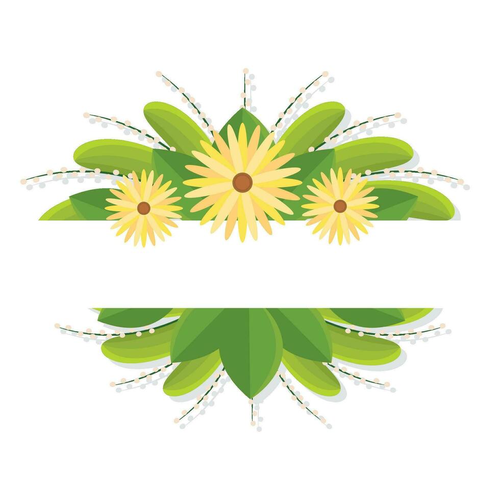 Isolated colored empty floral banner Vector