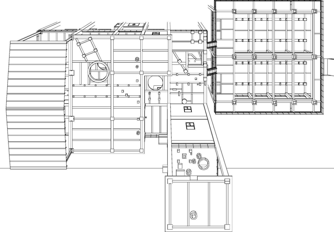 3D illustration of industrial building vector