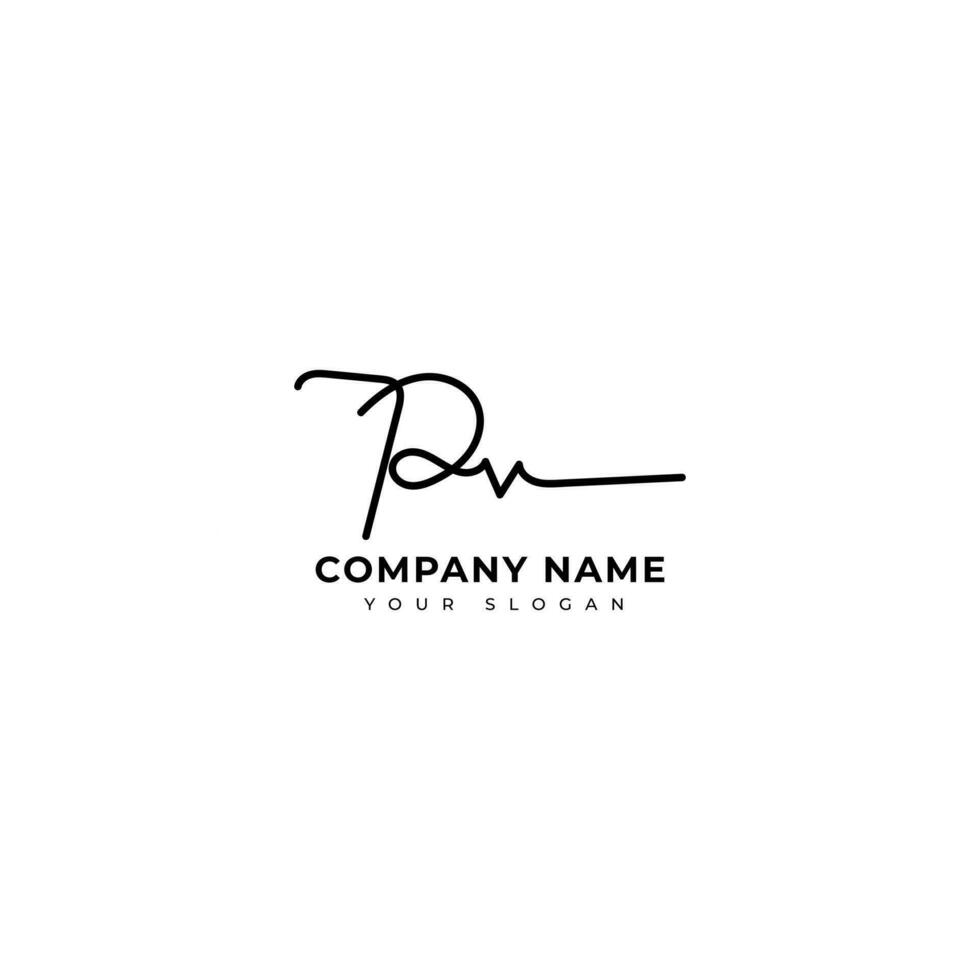 Pv Initial signature logo vector design