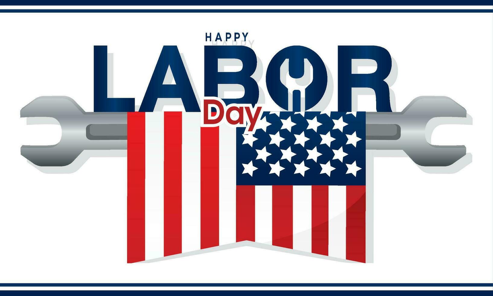 Colored labor day template with construction tools Vector