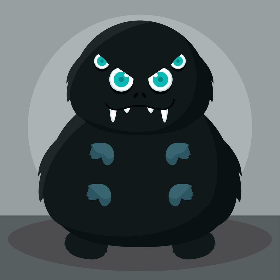 Isolated colored cute happy monster character Vector
