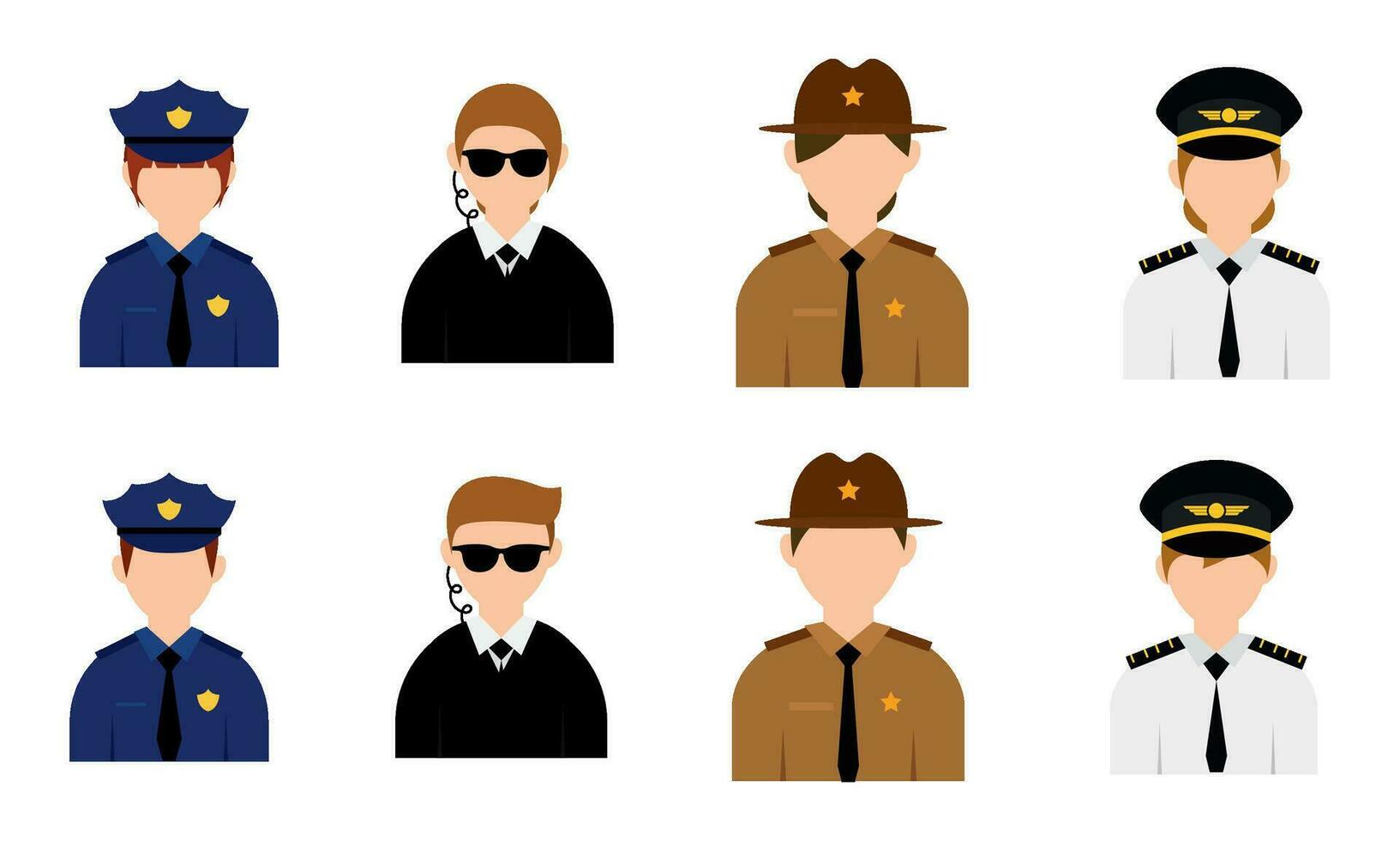 Set of abstract characters with different professions Vector