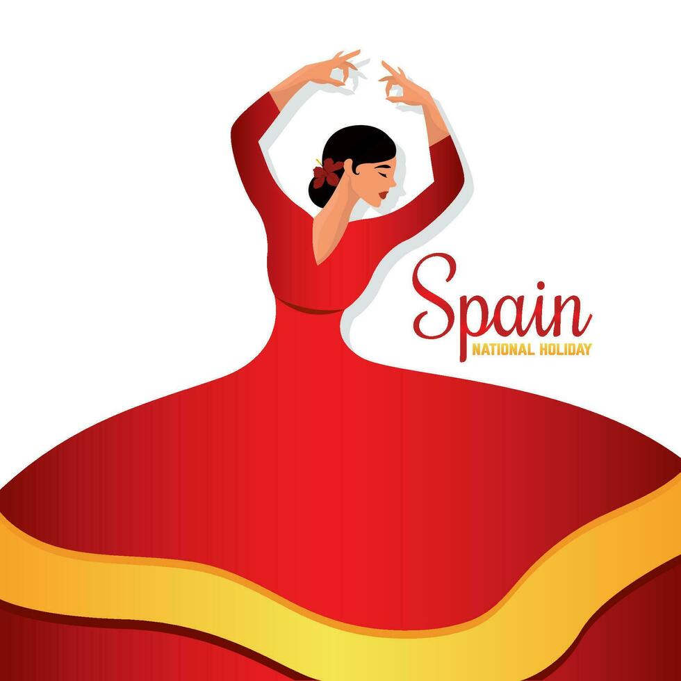 Cute girl with traditional spanish clothes dancing Vector