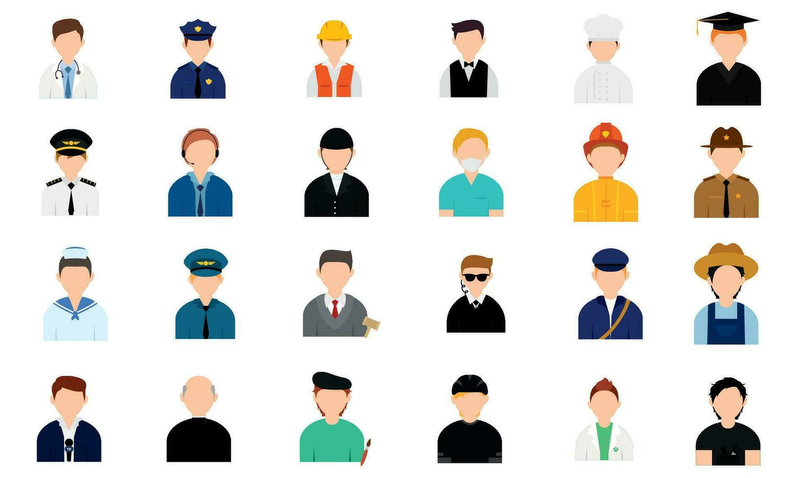 Set of abstract characters with different professions Vector