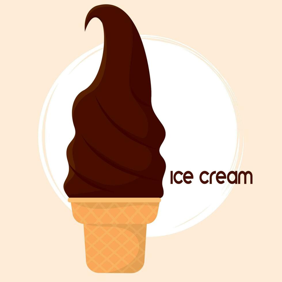 Isolated colored chocolate ice cream sketch icon Vector