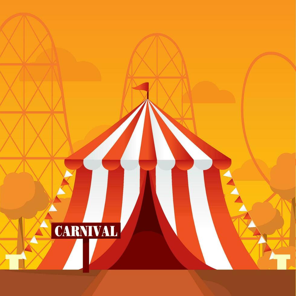 Isolated carnival tent Amusement park Vector