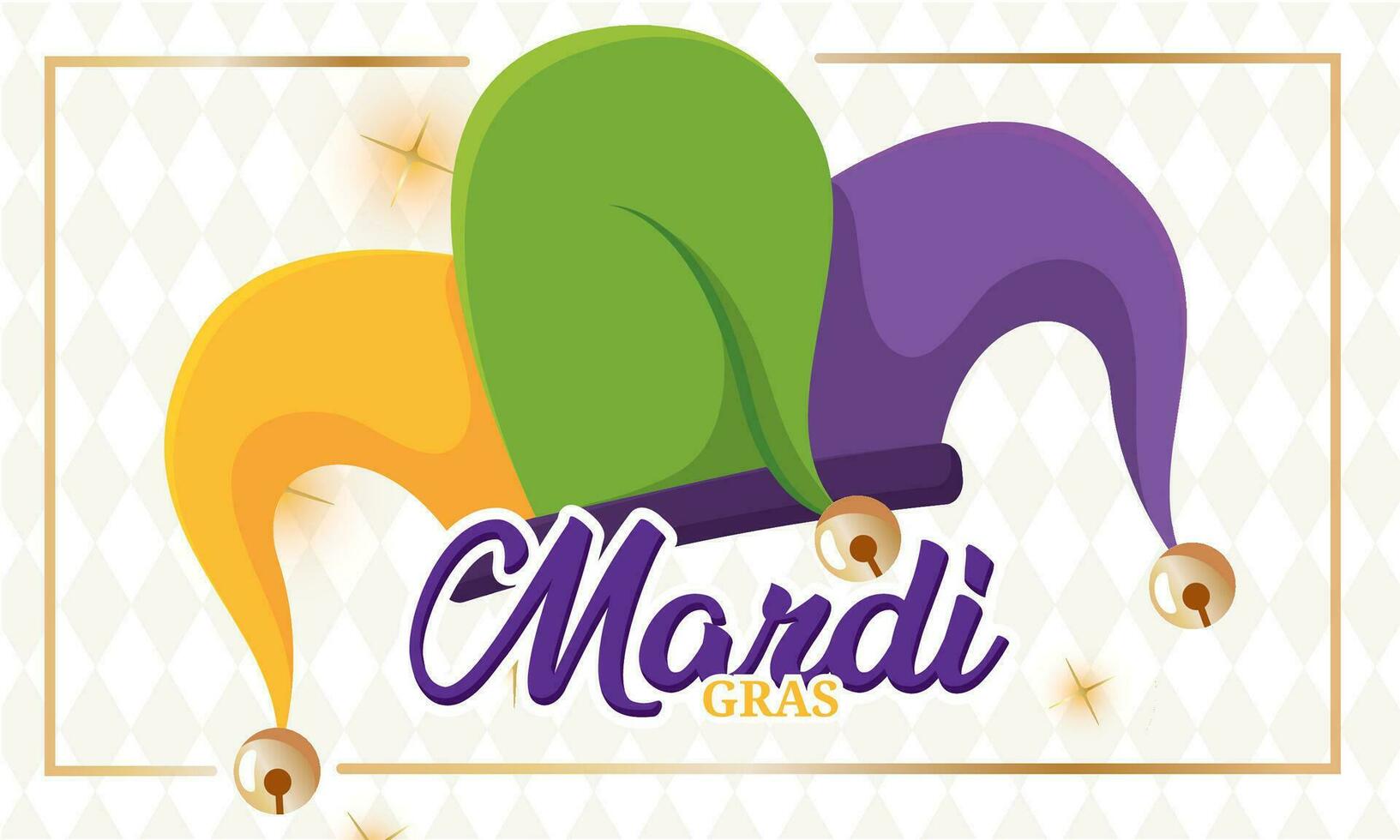 Isolated mardi gras festival hat Horizontal poster Vector