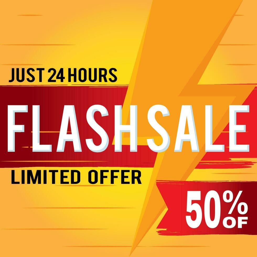 Colored flash sale template with text Vector
