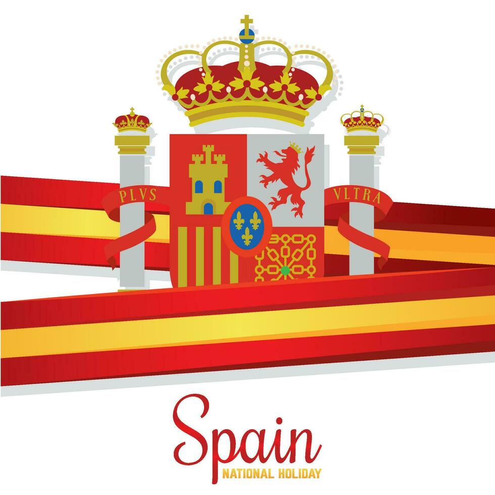 Spain background with its flag and shield Vector