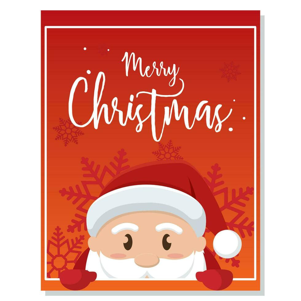 Vertical red christmas invitational card with santa claus character Vector