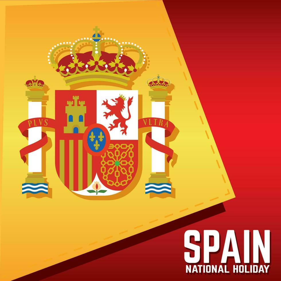 Spain background with its flag and shield Vector