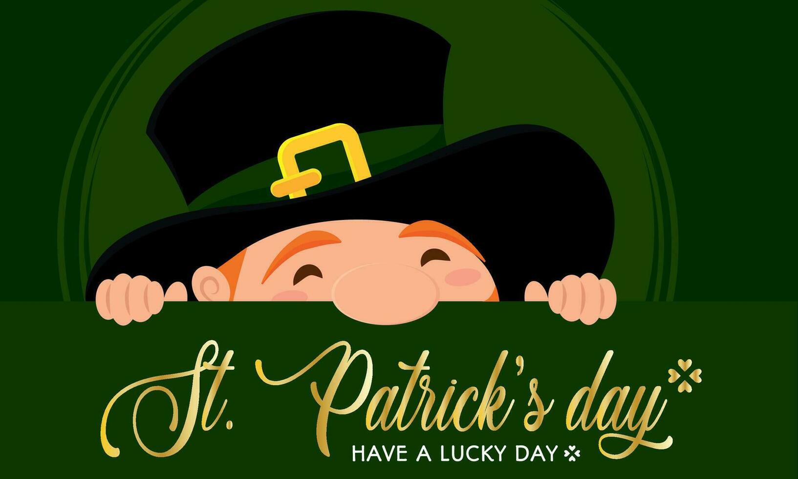 Colored saint patrick day poster cute elf with traditional hat Vector