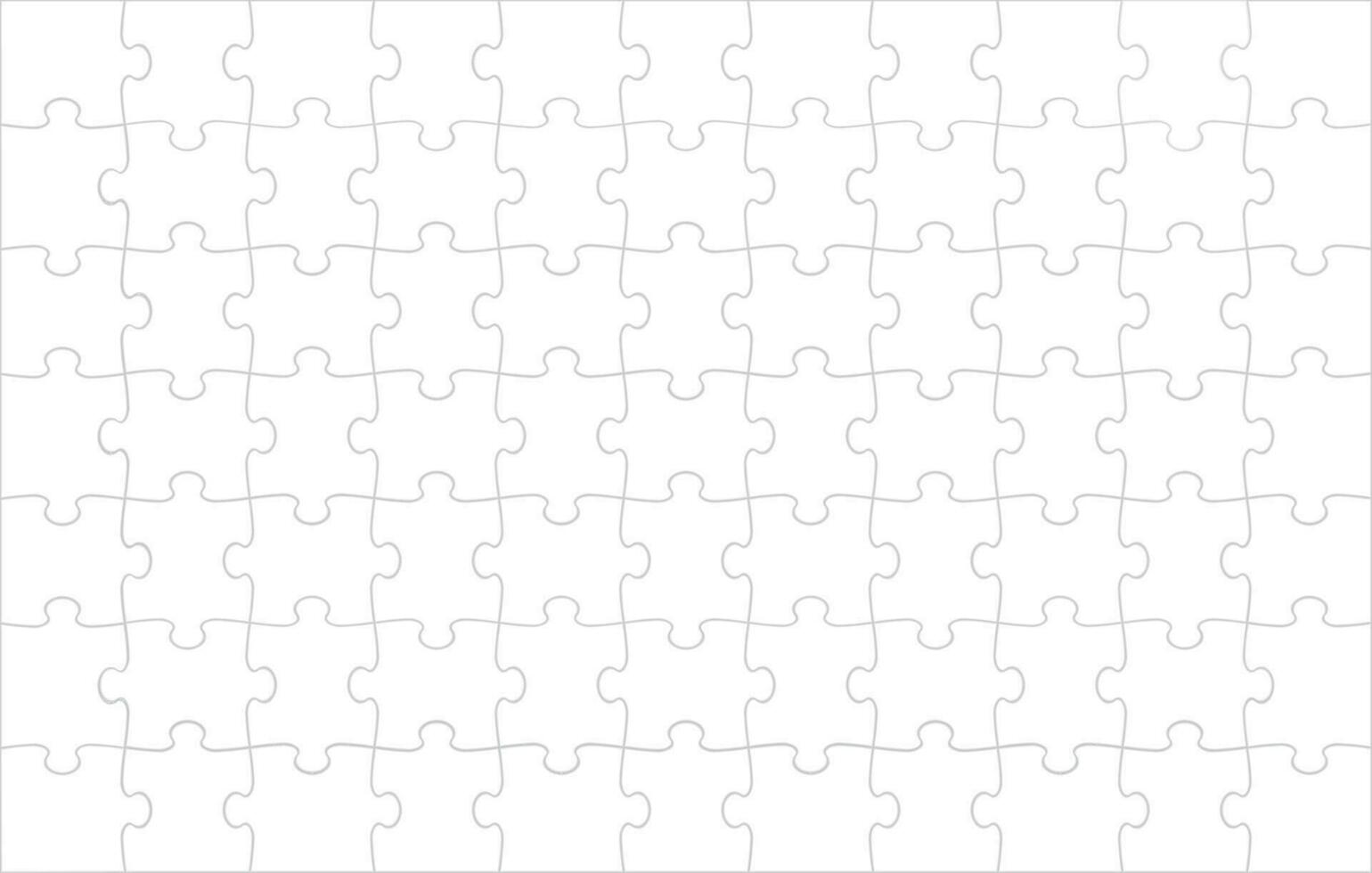 White Jigsaw Puzzle Blank Background Template. Vector Illustration.