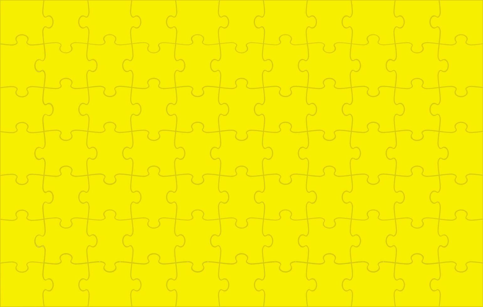 Yellow Jigsaw Puzzle Blank Background Template. Vector Illustration.