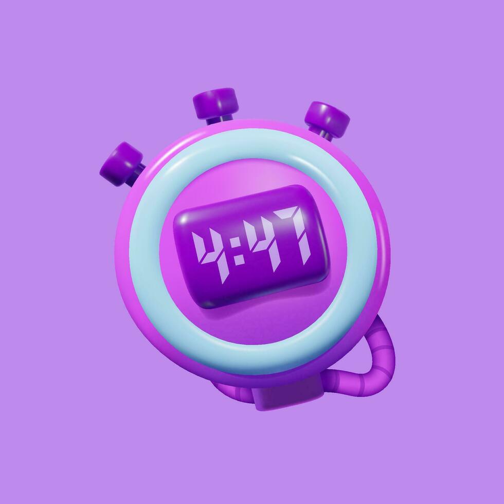 Digital stopwatch 3d vector icon isolated.