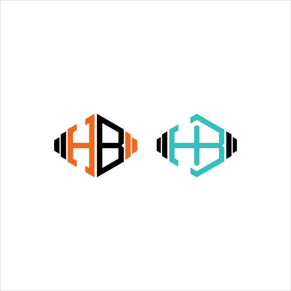 H and B initial logo monogram design modern templates vector