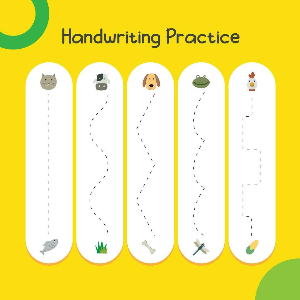 Vector handwriting practice for children