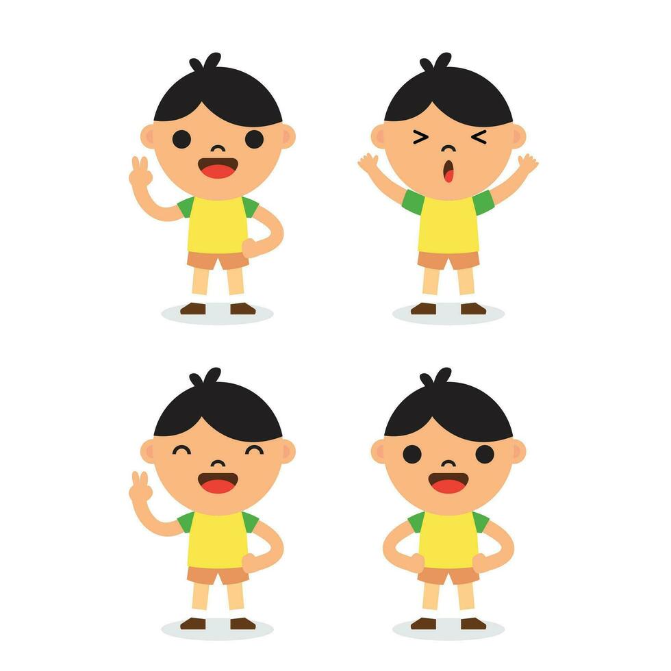 Vector cute children character collection in flat design