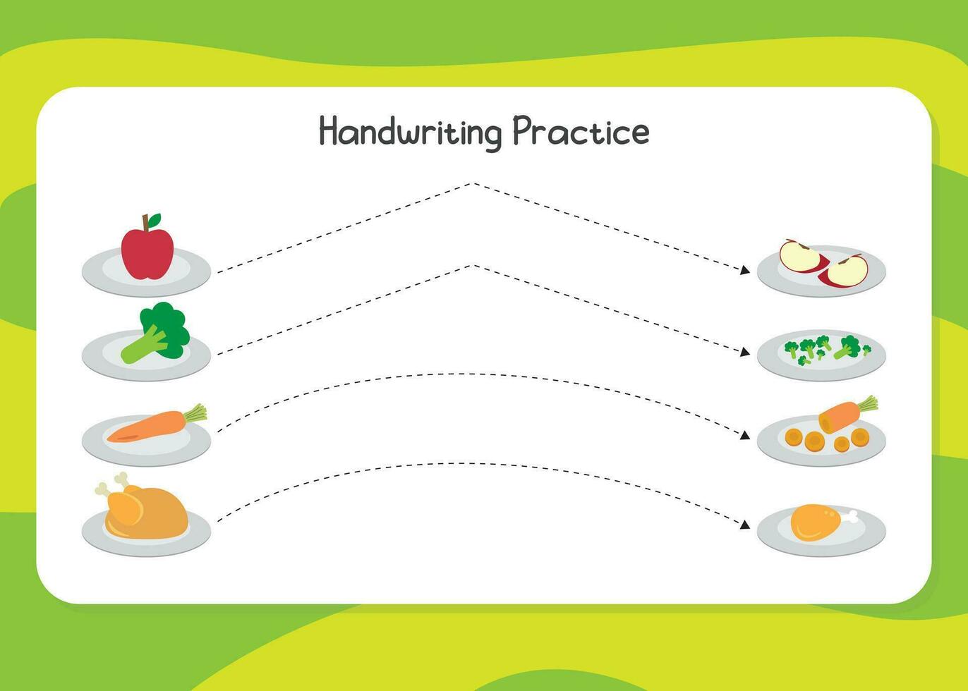 Vector hand drawn tracing worksheet