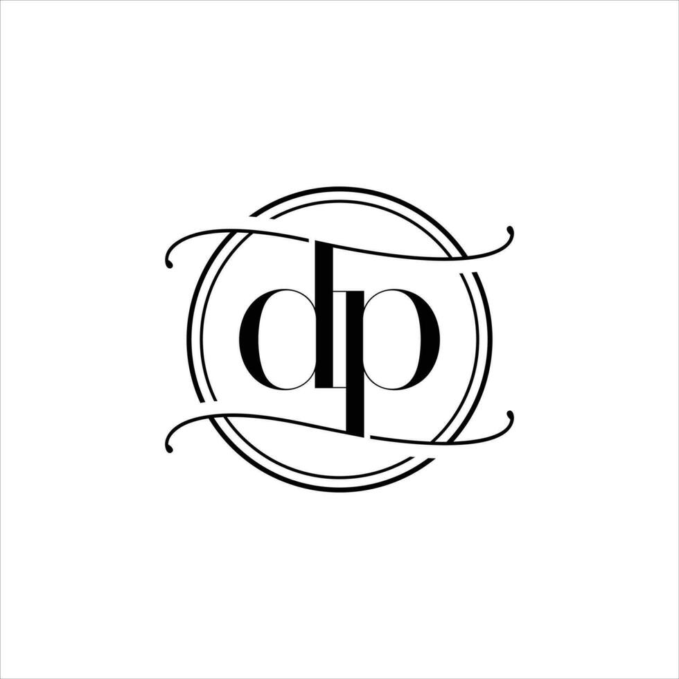 DP initial signature logo. handwriting logo template vector