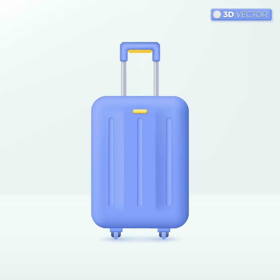 travel bag icon symbols. Suitcase, trip planning, service, Tourism and travel concept. 3D vector isolated illustration design. Cartoon pastel Minimal style. You can used for design ux, ui, print ad.