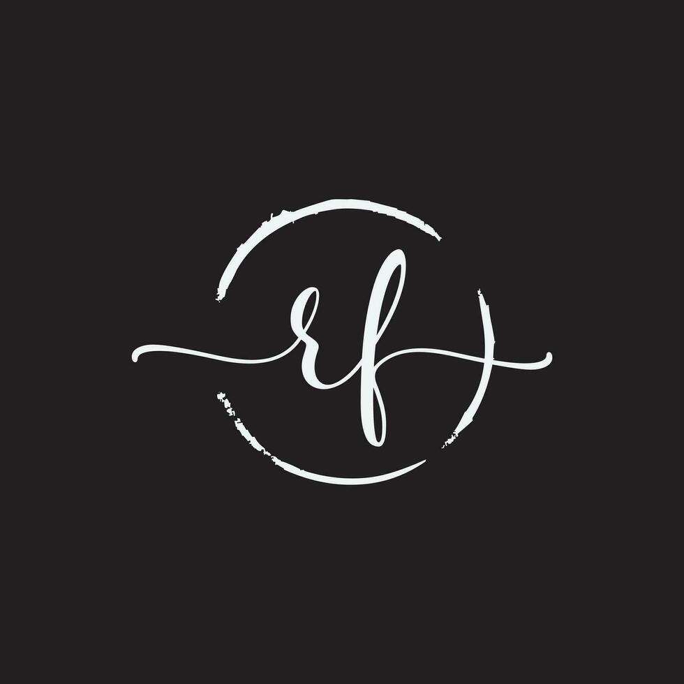 RF Initial Handwriting Logo Template Vector