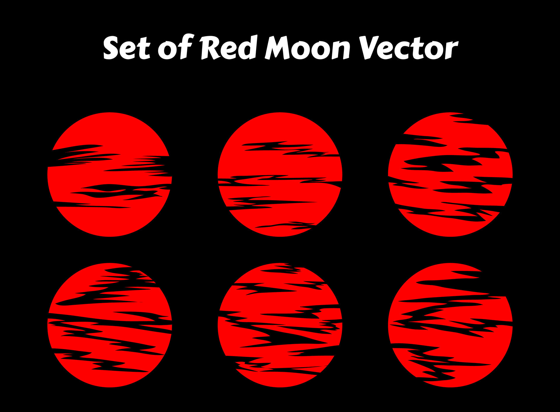 red moon vector illustration. japanese red moon abstract vector. red
