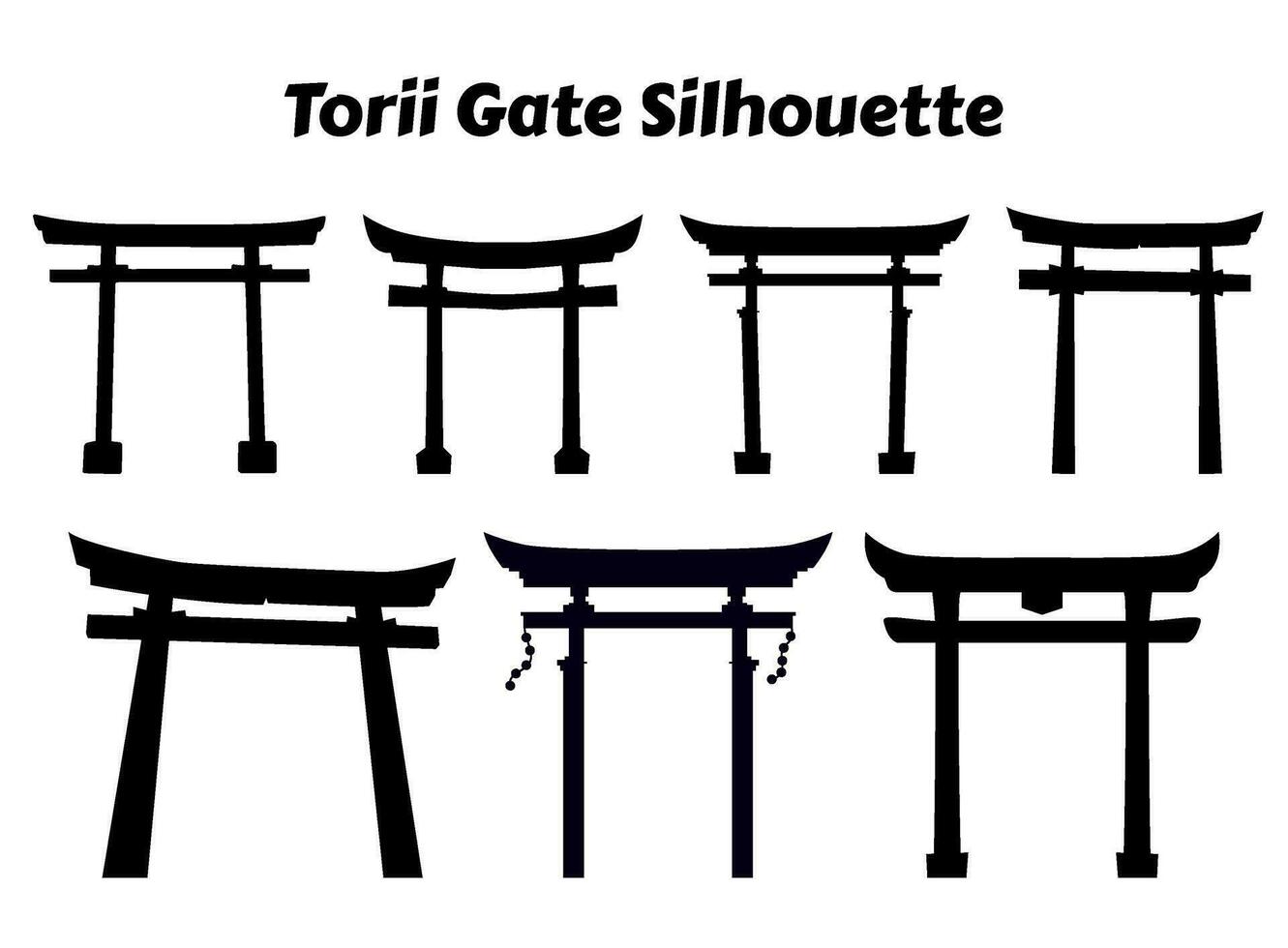 Torii Gate Silhouette. Japan Gate. Set of Torii gate silhouette. Torii gates. vector