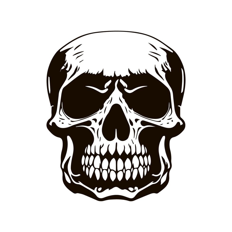 de miedo Clásico calaveras conjunto aislado. cráneo aislado tatuaje. mano dibujado línea Arte vector ilustración. cráneo Clásico diseño. negro y blanco. horizontal vector tatuaje colocar. resumen cráneo tatuaje. foto