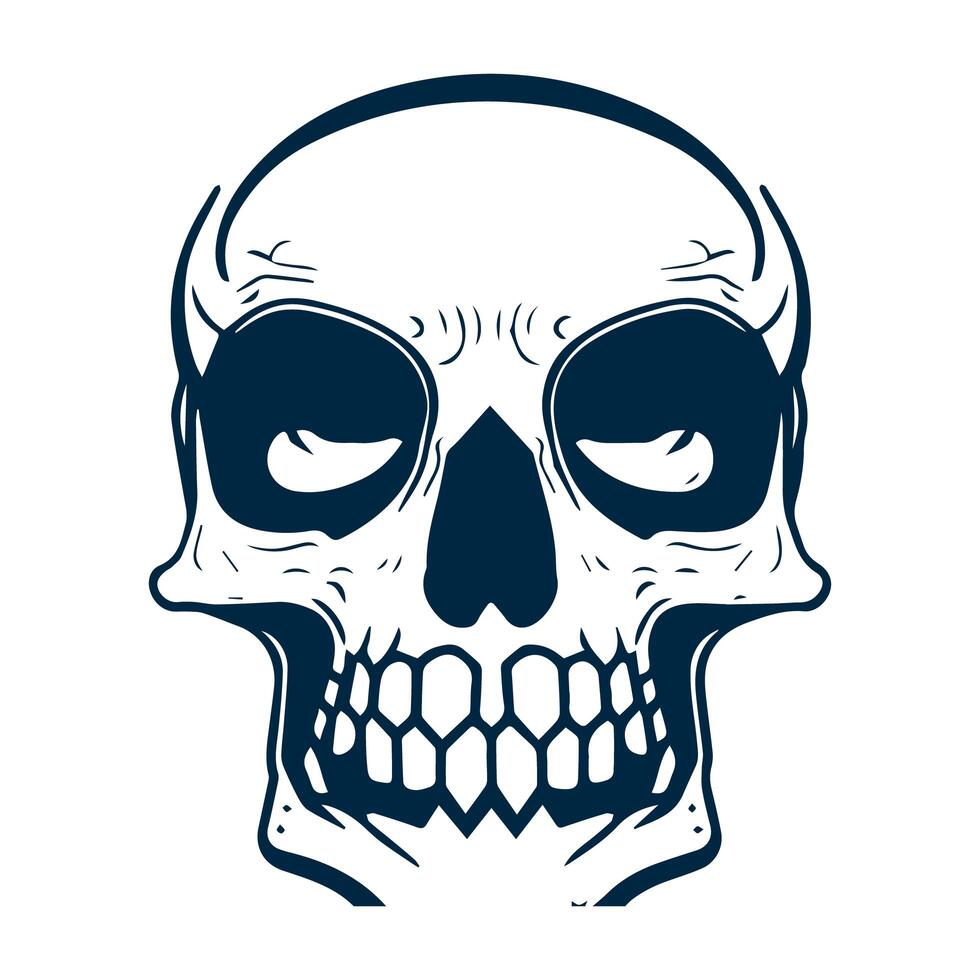 de miedo Clásico calaveras conjunto aislado. cráneo aislado tatuaje. mano dibujado línea Arte vector ilustración. cráneo Clásico diseño. negro y blanco. horizontal vector tatuaje colocar. resumen cráneo tatuaje. foto