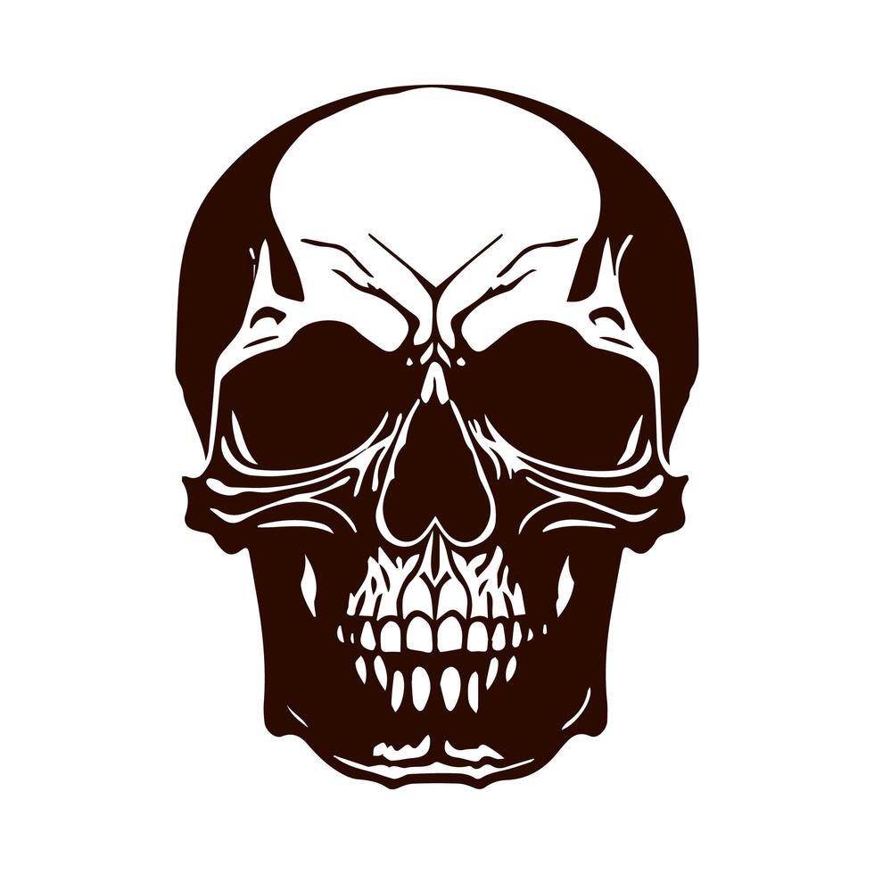 de miedo Clásico calaveras conjunto aislado. cráneo aislado tatuaje. mano dibujado línea Arte vector ilustración. cráneo Clásico diseño. negro y blanco. horizontal vector tatuaje colocar. resumen cráneo tatuaje. foto