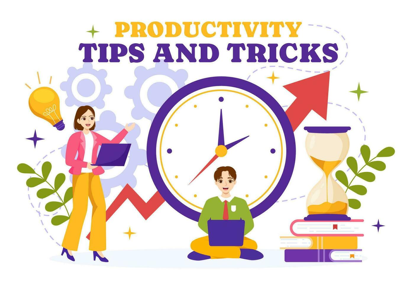 Productivity Tips and Trick Vector Illustration with Marketing Product for Effective Advertisement and Promotion Campaign to Boost Brand Recognition