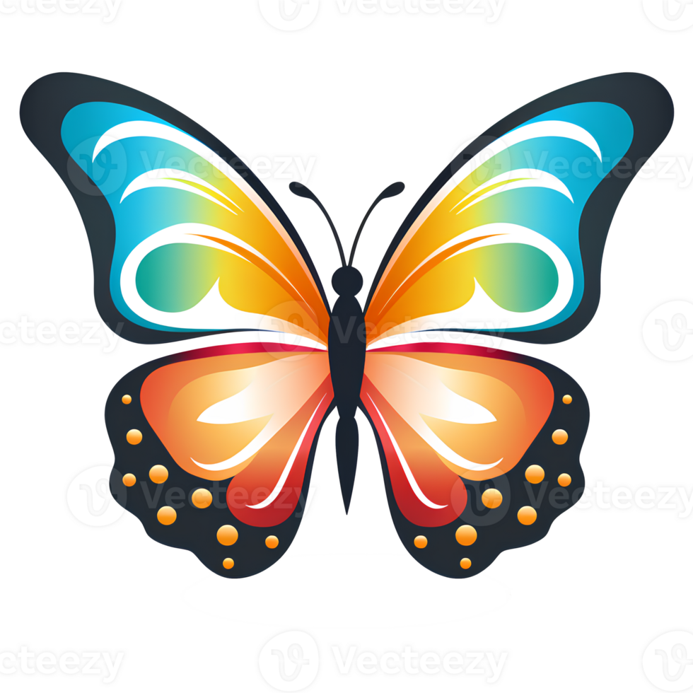 butterfly cartoon ai generative png