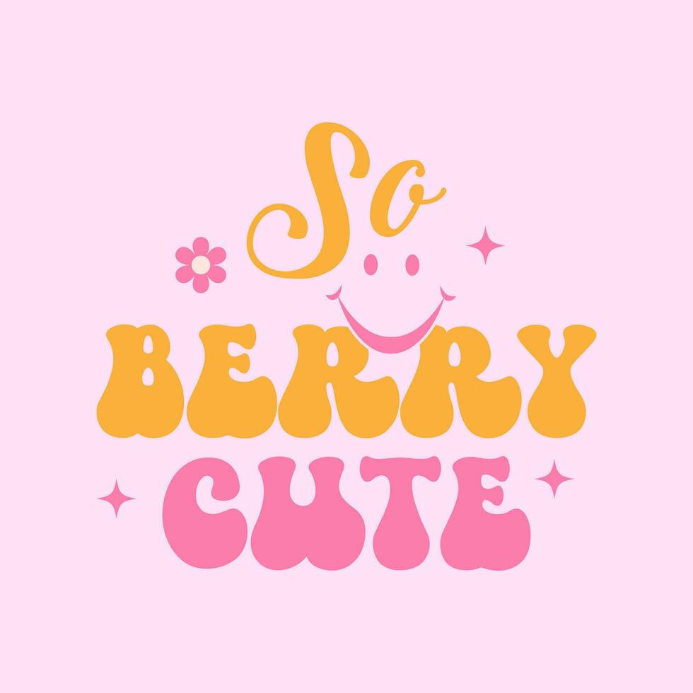 so berry cute lettering vector