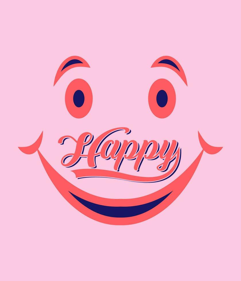 happy text vector design