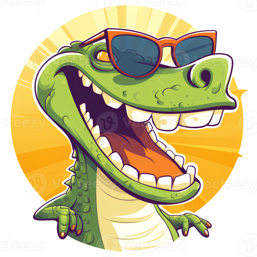 crocodile cartoon ai generative png