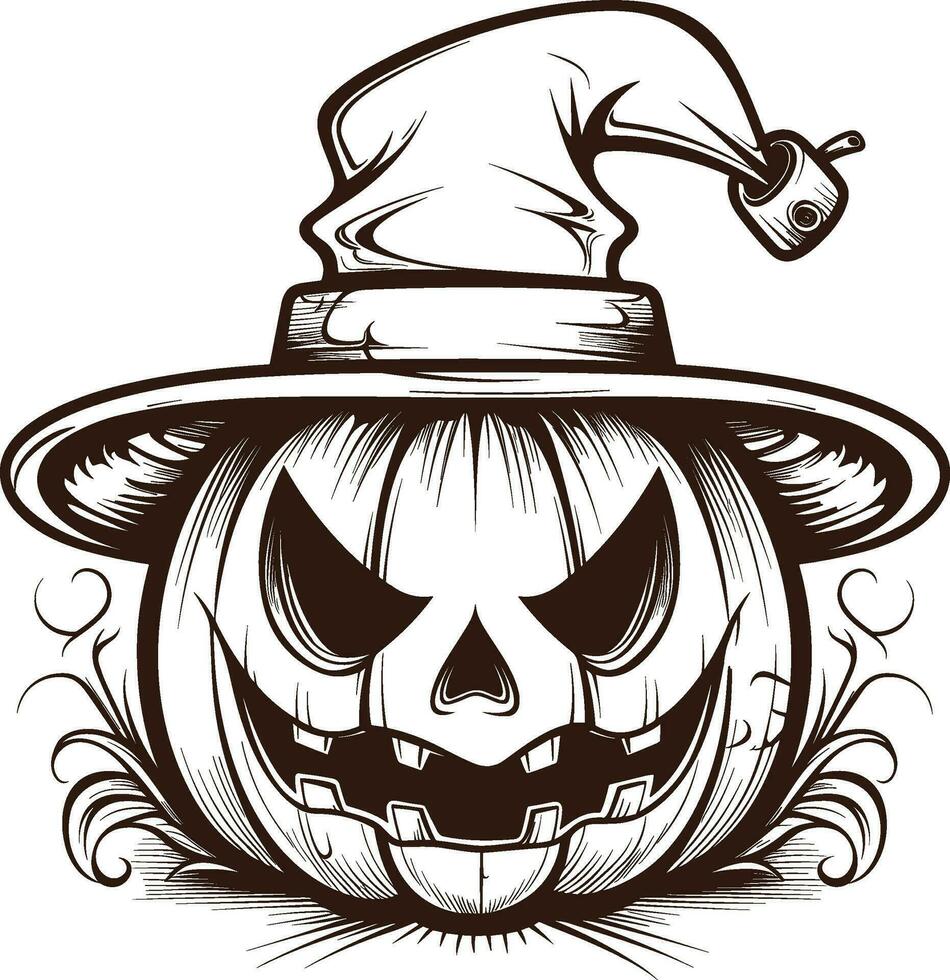 Happy halloween editable vector pumpkin design element silhouette isolated on a white background