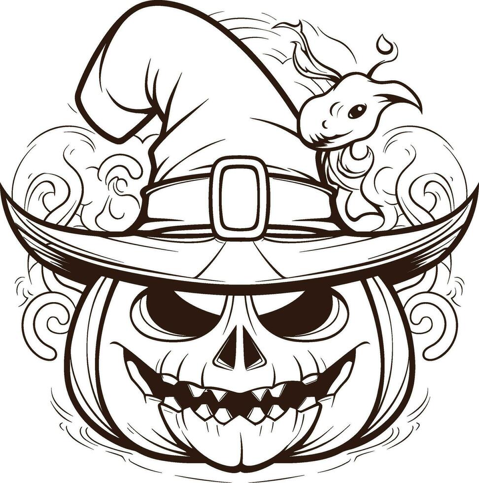 Happy halloween editable vector pumpkin design element silhouette isolated on a white background