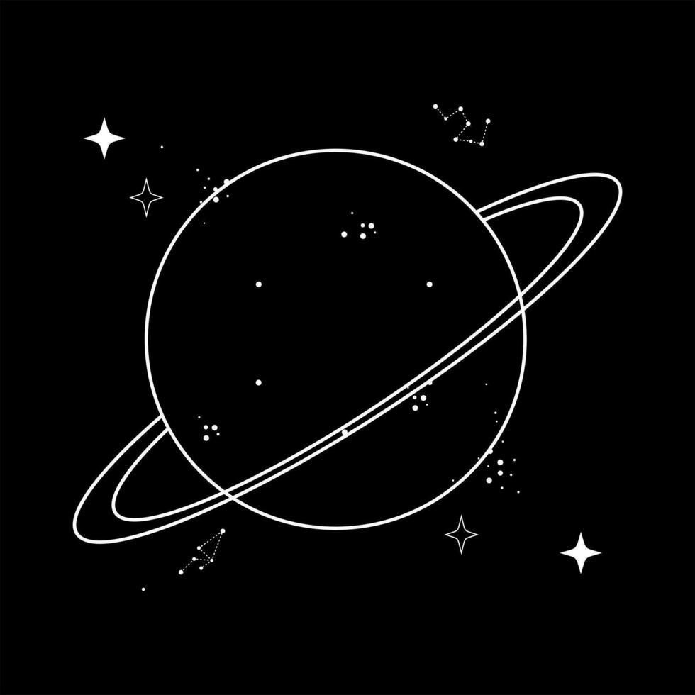 vector illustration of saturn solar system galaxy