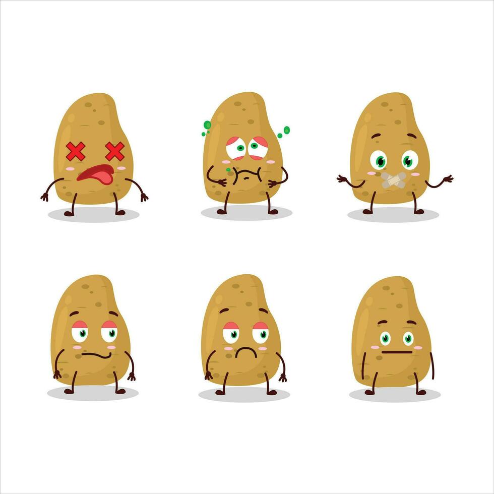 Potatoe cartoon in character with nope expression vector